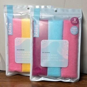 Bliss Women’s Vibrant Colorful Face + Body Exfoliating Washcloth 2 Packs of 3